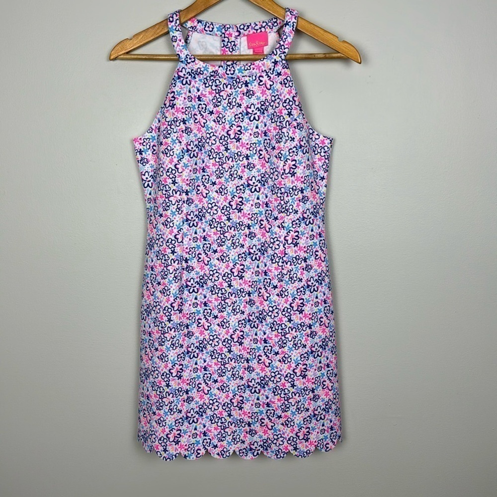 Lilly Pulitzer Girls Sophelia Shift Dress. Fun Sun Repeat Ditsy. Size 16.